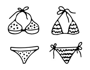 Bikini with dots and zigzag prints