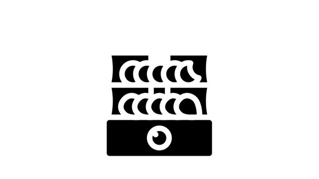 dryer for vegetables and fruits glyph icon animation