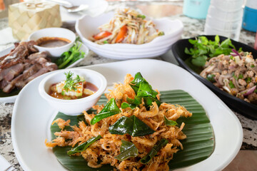 Spicy thai foods on the table