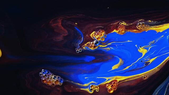 4K footage, Abstract  inks painting background, Mixture of acrylic paints,    marble abstract fluid art pattern, Luxury colors Slow motion shot, 4K Footage Inkscapes concept,
