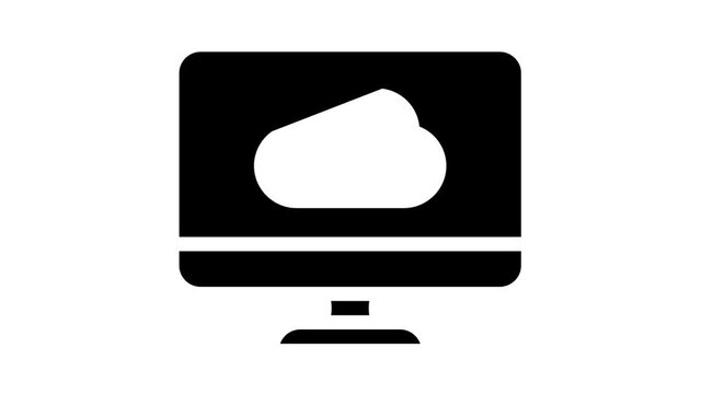 computer files cloud storage glyph icon animation