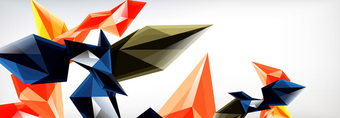 Naklejka premium Vector 3d triangles and pyramids abstract background for business or technology presentations, internet posters or web brochure covers