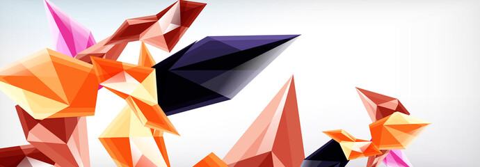 Vector 3d triangles and pyramids abstract background for business or technology presentations, internet posters or web brochure covers