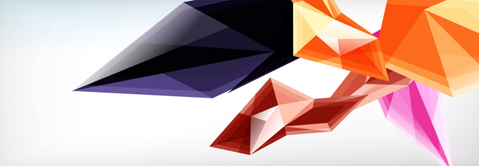 Vector 3d triangles and pyramids abstract background for business or technology presentations, internet posters or web brochure covers