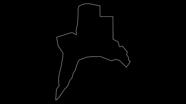 Basra Iraq governorate map outline animation
