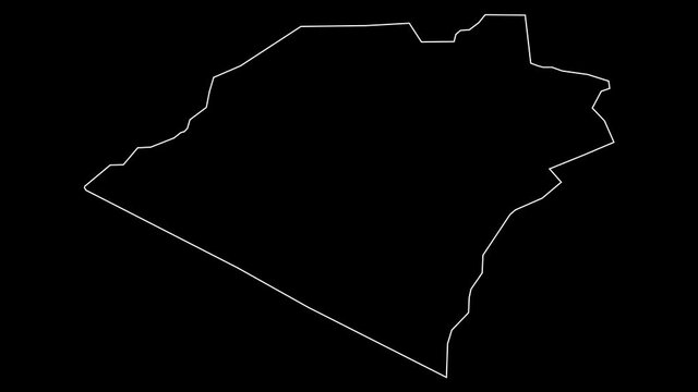 Kerbala Iraq governorate map outline animation