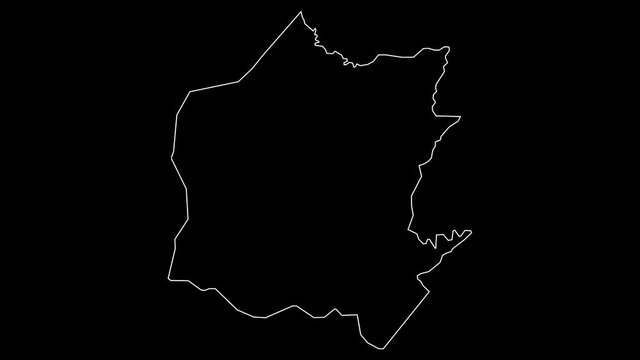 Nineveh Iraq governorate map outline animation