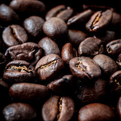 Coffe beans closeup