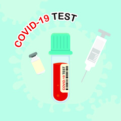 Blood test tube of coronavirus patients in vitro to invent vaccine.