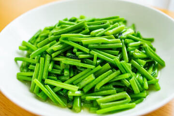 One dish of fried sweet potato stems