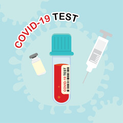 Blood test tube of coronavirus patients in vitro to invent vaccine.