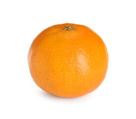 One delicious ripe tangerine isolated on white