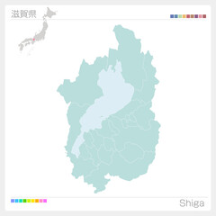 滋賀県の地図・Shiga（市町村・区分け）