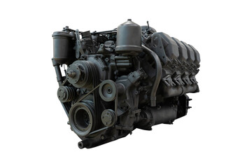 Diesel engine isolated on white background	
