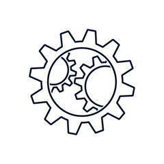 Gears. The concept of increasing the efficiency of business processes, balance. Vector icon isolated on white background.