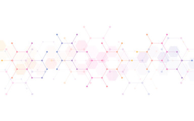 Illustration of geometric abstract background with hexagons pattern