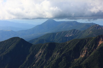 Obraz na płótnie Canvas 八ヶ岳の風景。　赤岳より蓼科山を望む