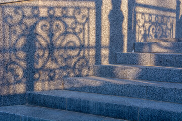 shadows on stone steps