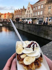 Fototapeta premium Waffles on the canals in Ghent, Belgium 