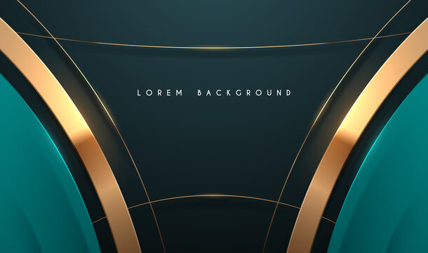 Abstract turquoise and gold luxury background