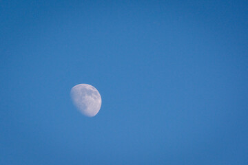 Waxing gibbous moon during daylight hours