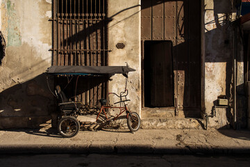 Tuc tuc parked on street of Havana, Cuba