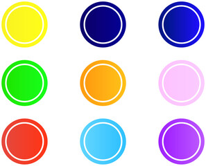 丸いシンプルなカラフルバナーセット