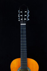 Naklejka premium The guitar is a musical instrument that is used in a wide variety of musical styles. It typically has the six strings, but four, seven, eight, ten, and twelve string guitars also exist.