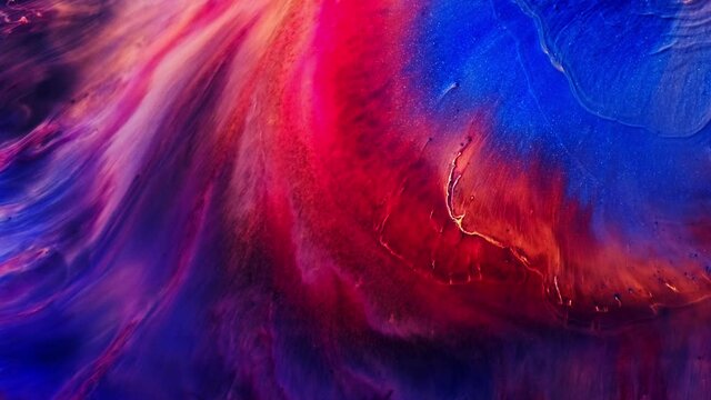 Fluid art. Macro Abstract color moving background close up