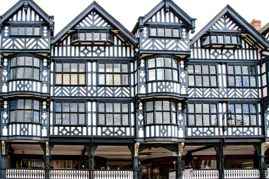 Fachwerkh&auml;user im Tudorstil in Chester - Stadt im Nordwesten Englands  