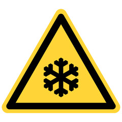 Schneeflocke und Warnschild