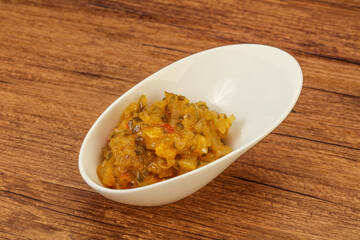 Relish sauce with cucumbers and mustard