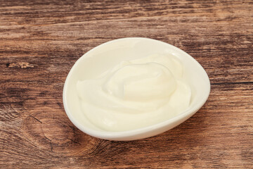 Sour cream in the bowl