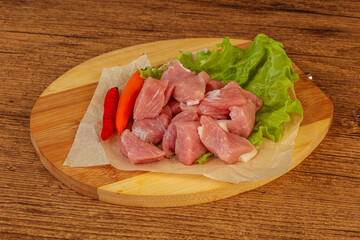 Raw pork meat for cooking