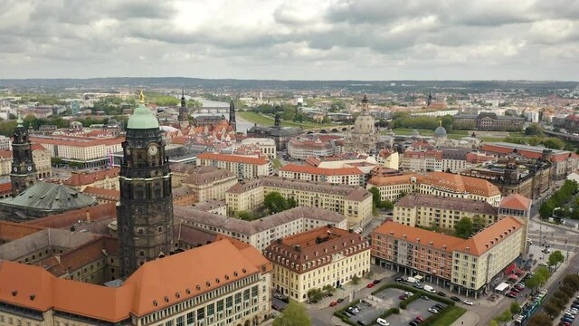 Aerial view of Dresden. It is old town in the eastern German state of Saxony