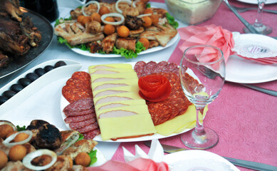 various catering food on a table