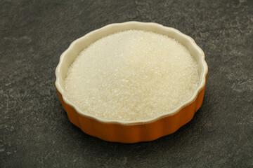 White sugar in the bowl