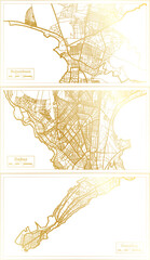 Dakar Senegal, Conakry Guinea and Bujumbura Burundi City Map Set.