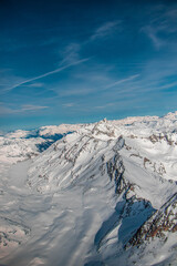 swiss landscape from helicopter