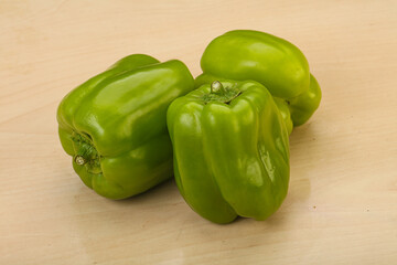 Green sweet bell pepper heap
