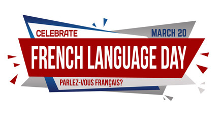 French language day banner design