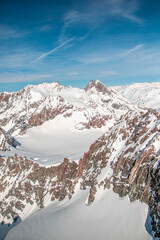 swiss landscape from helicopter