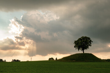 Fototapeta na wymiar Storm in the fields of Friuli Venezia-Giulia
