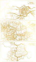 Lusaka Zambia, Mamoudzou Mayotte, Malabo Equatorial Guinea City Map Set.
