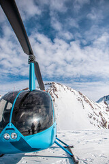 swiss landscape from helicopter