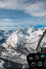 swiss landscape from helicopter