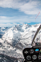 swiss landscape from helicopter