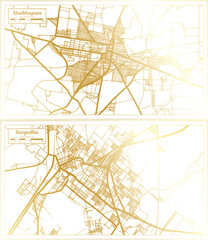 Sargodha and Sheikhupura Pakistan City Map Set.