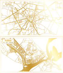 Sukkur and Sialkot Pakistan City Map Set.