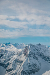 swiss landscape from helicopter